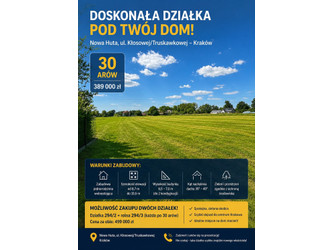 Działka małopolskie
Kraków
Nowa Huta Na sprzedaż 389 000 PLN 3100 m2 