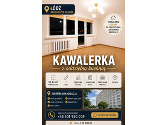 Mieszkanie łódzkie
Łódź
Bałuty Na sprzedaż 310 000 PLN 30,94 m2 