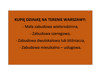 Działka mazowieckie
Warszawa
Mokotów Na sprzedaż 1 PLN 0 m2 