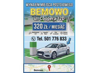 Garaż mazowieckie
Warszawa
Bemowo Do wynajęcia 320 PLN 20 m2 